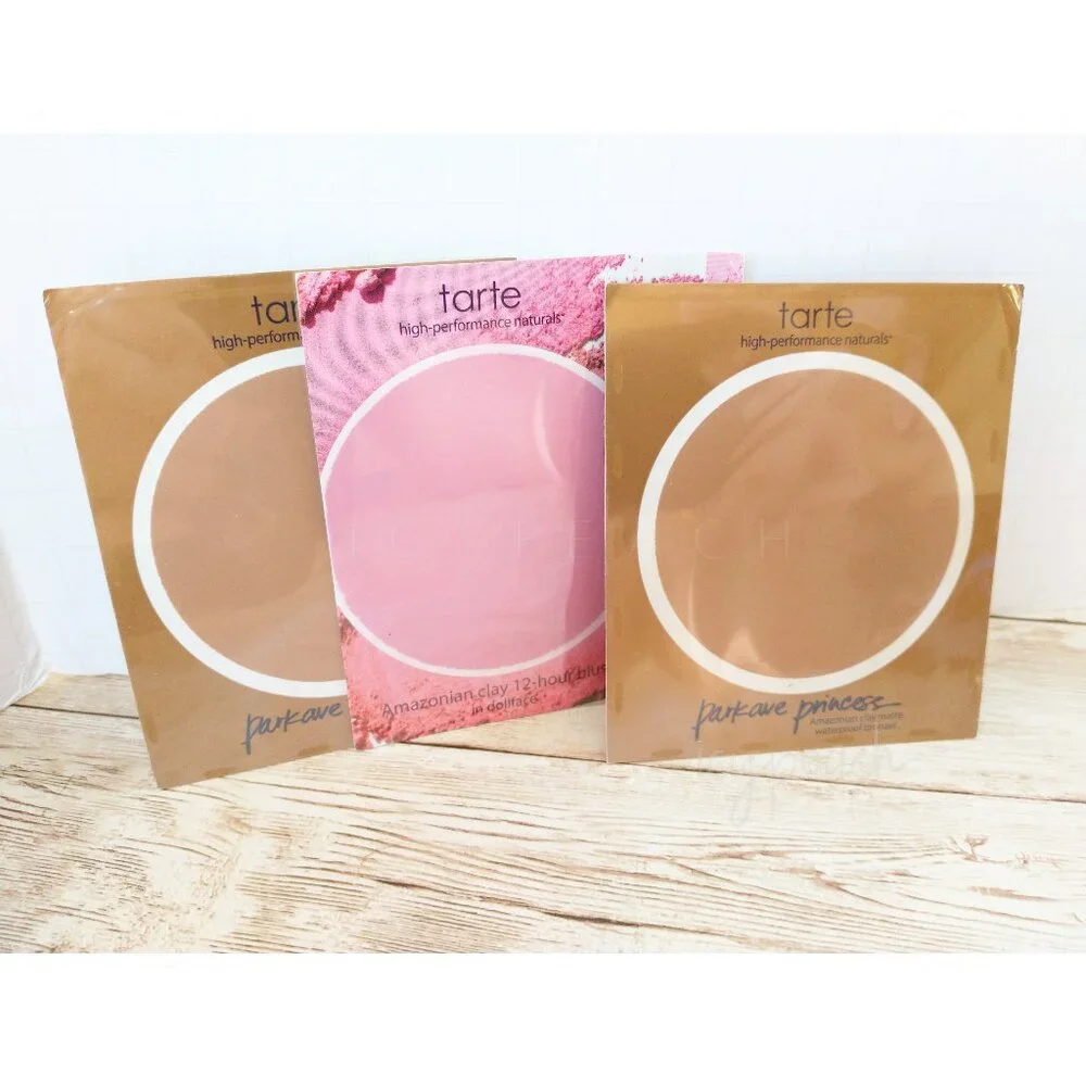 tarte Amazonian Clay Blush and Bronzer Sample Cards Park Ave Princess Dollface